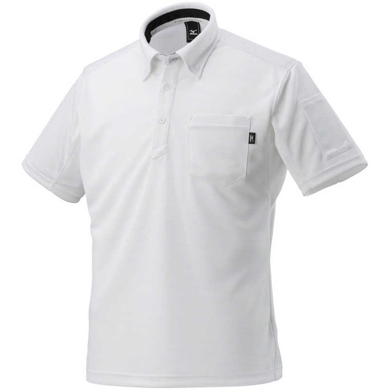 ミズノ　ワークボタンダウンポロシャツ(半袖)［ユニセックス］ 3XL-8 01：ホワイト　F2JA118001