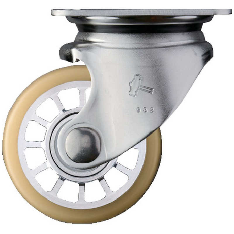 ハンマーキャスターセールス　ハンマー SUS 低床式重荷重用 自在 ウレタンB車75mm　540S0SBAU75