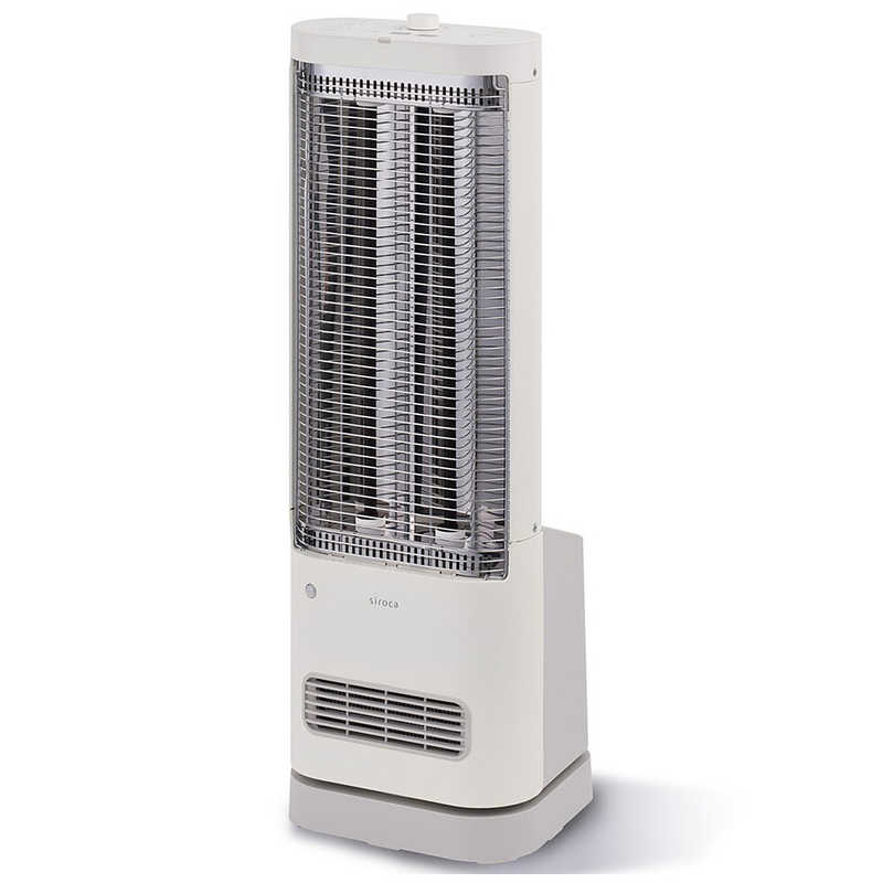 SIROCA　足元ファンヒーター付き 遠赤外線暖房機 にこポカ 1300W 石英管ヒーター 人感センサー付き 首振り機能 ホワイト　SH-FC251W｜コジマ店