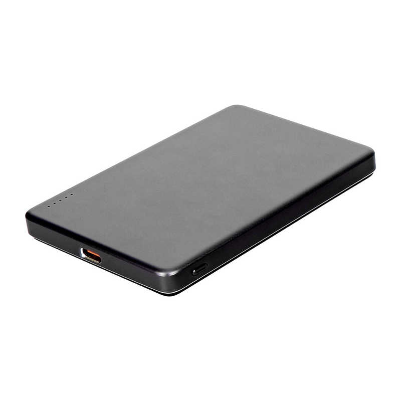 OWLTECH　モバイルバッテリー マグネット式ワイヤレス充電 5000mAh PD20W/ワイヤレス15W USB Type-C入出力 ブラック　OWL-LPBMG5002-BK