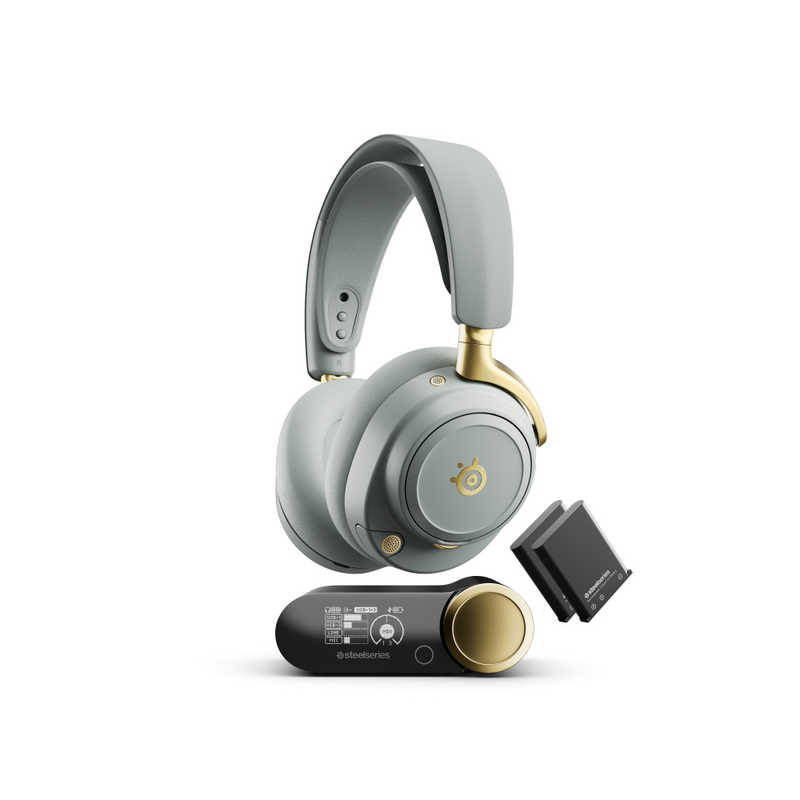 STEELSERIES　ゲーミングヘッドセット Arctis Nova Elite ［両耳 / ヘッドバンドタイプ］ Sage ＆ Gold　61663