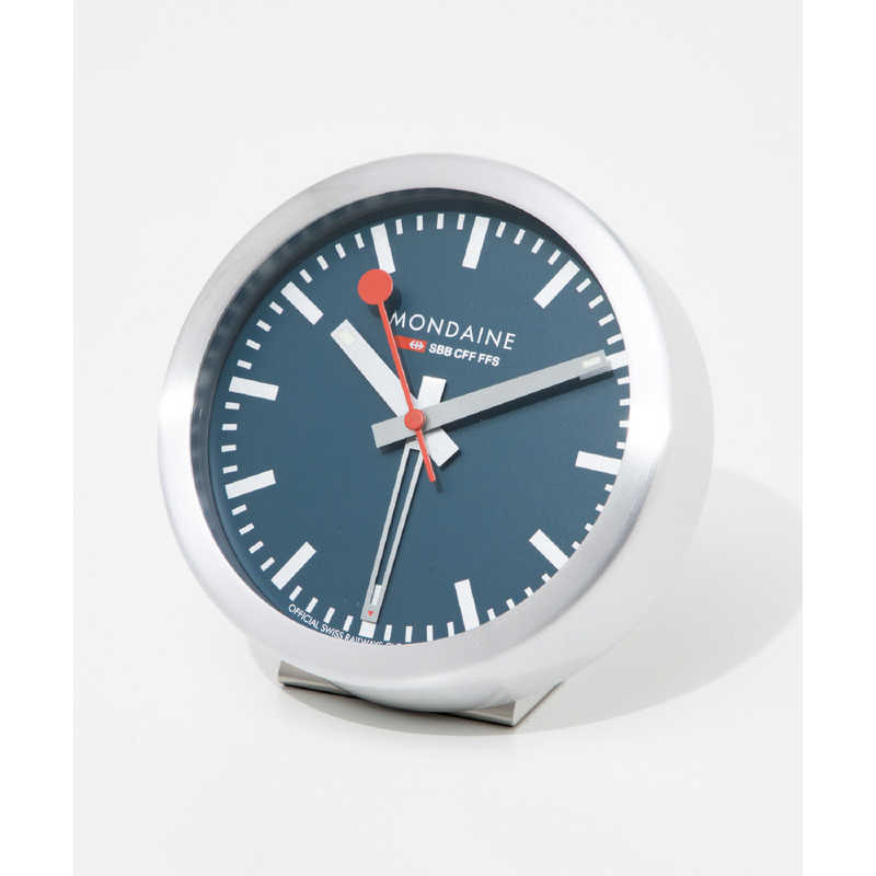 MONDAINE　置き時計 アラーム テーブルクロック 12.5cm ディープオーシャンブルー　A997.MCAL.46SBV.2