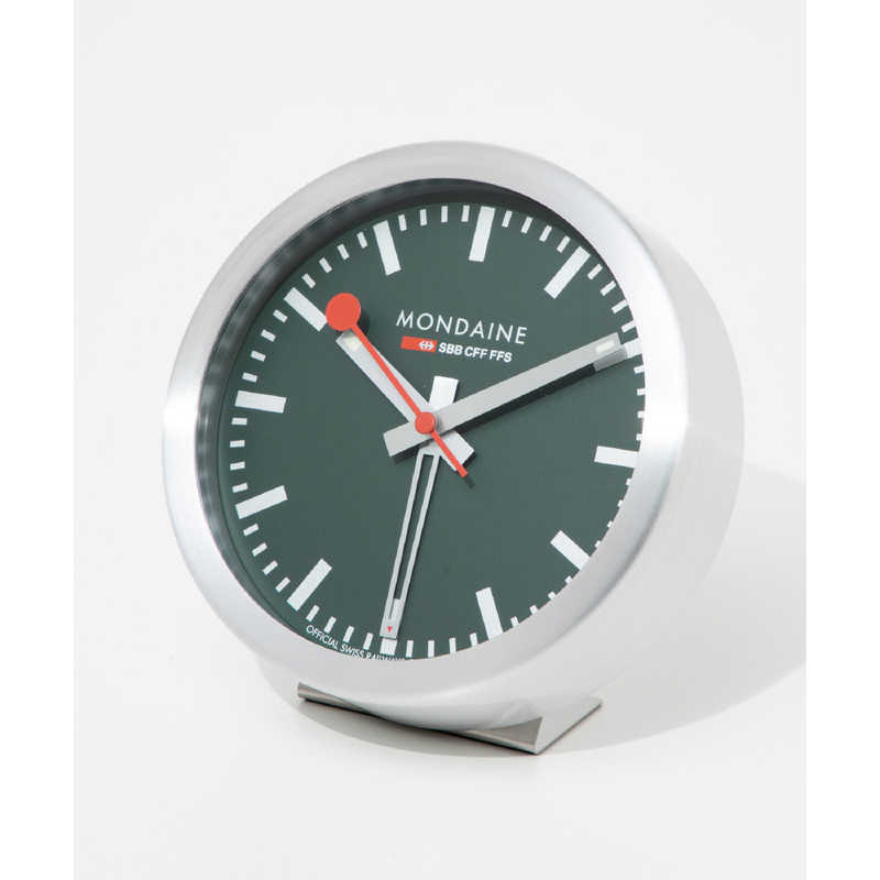 MONDAINE　置き時計 アラーム テーブルクロック 12.5cm フォレストグリーン　A997.MCAL.66SBV.2