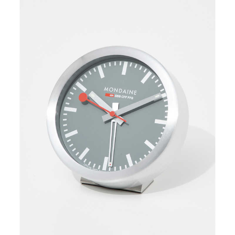 MONDAINE　置き時計 アラーム テーブルクロック 12.5cm グッドグレー　A997.MCAL.86SBV.2