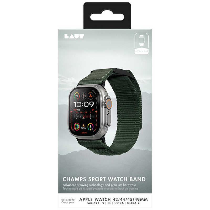 LAUT　APPLE WATCH 44/45/46/49MM CHAMPS SPORT GREEN L-AWU-CS-GN グリーン　L_AWU_CS_GN