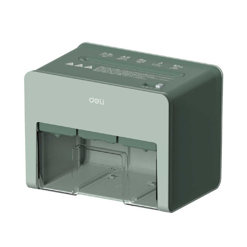 DELI　A5サイズ卓上型コンパクトシュレッダー ［クロスカット / A5サイズ］ グリーン　T925-GR