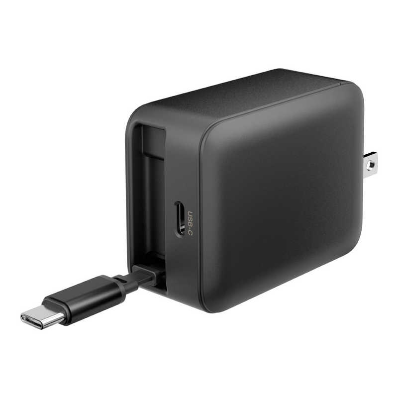 多摩電子工業　PD65W 巻取式コンセントチャージャー ブラック　TAP165CK