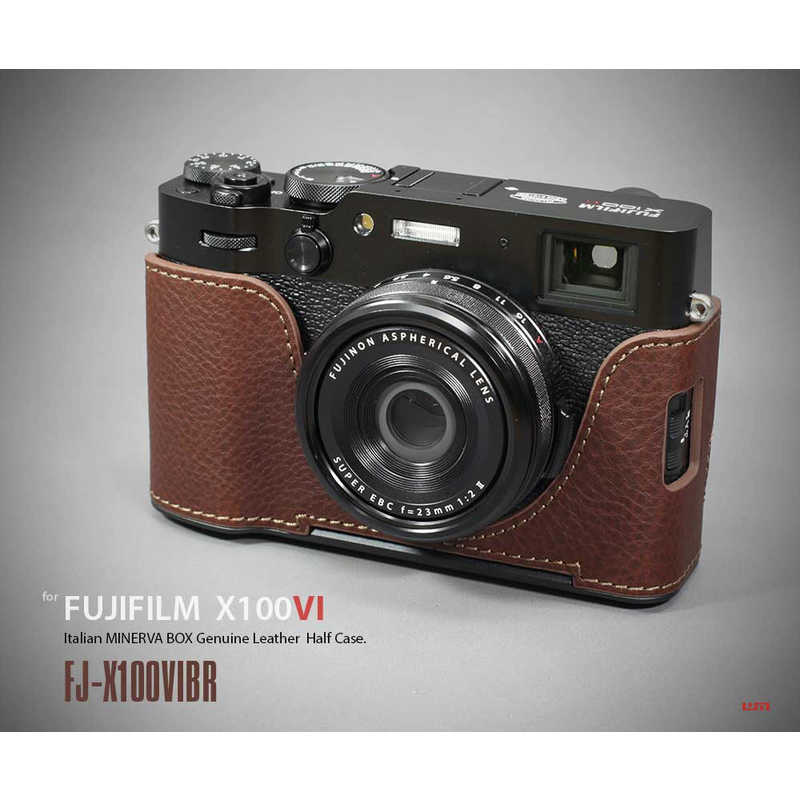 LIMS 富士フィルム X100VI用本革カメラハーフケース ブラウン FJ-X100VIBR