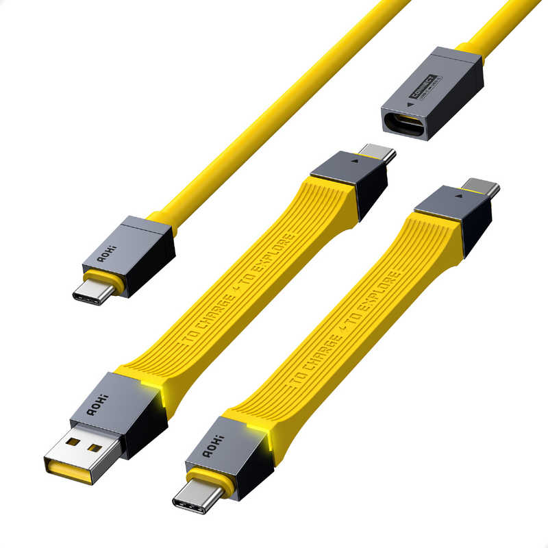 AOHI　FUTURE PRO レイシングケーブルセット ハイエンド ケーブルセット 高速データ転送 高速充電 (AC付属なし) PD3.1搭載 USB C-CUSB C-Lighting 超高速データ転送　RE-JEPFU8K-S｜コジマ店