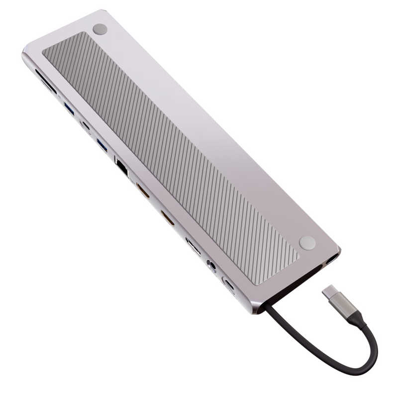 AREA　TypeC マルチアダプター REVERSIBLE-TWELVE- ［USB Power Delivery対応］ グレー　SD-CMULTIDX02｜コジマ店