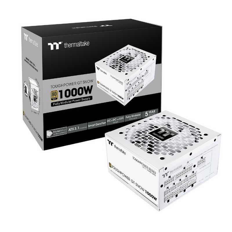 THERMALTAKE　TOUGHPOWER GT/1000W ATX 3.1 Snow ［1000W / ATX / 80PLUS Gold］　PS-TPT-1000FNFAGJ-W｜コジマ店