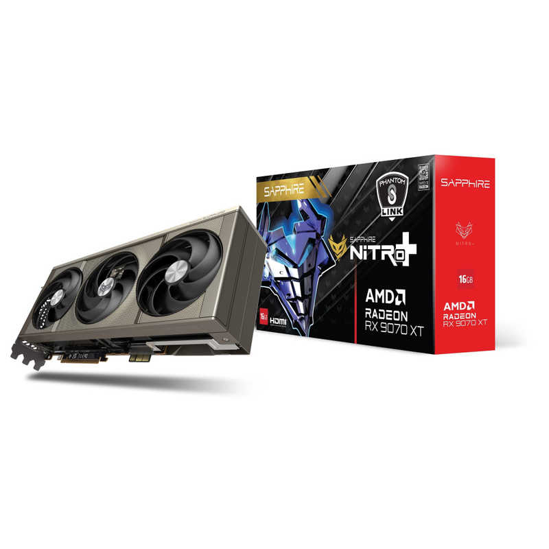 SAPPHIRE　NITRO＋ Radeon RX 9070 XT GAMING OC 16GB PhantomLink ［Radeon RXシリーズ / 16GB］　NITRORX9070XT16GBPL/11348-08-20G｜コジマ店