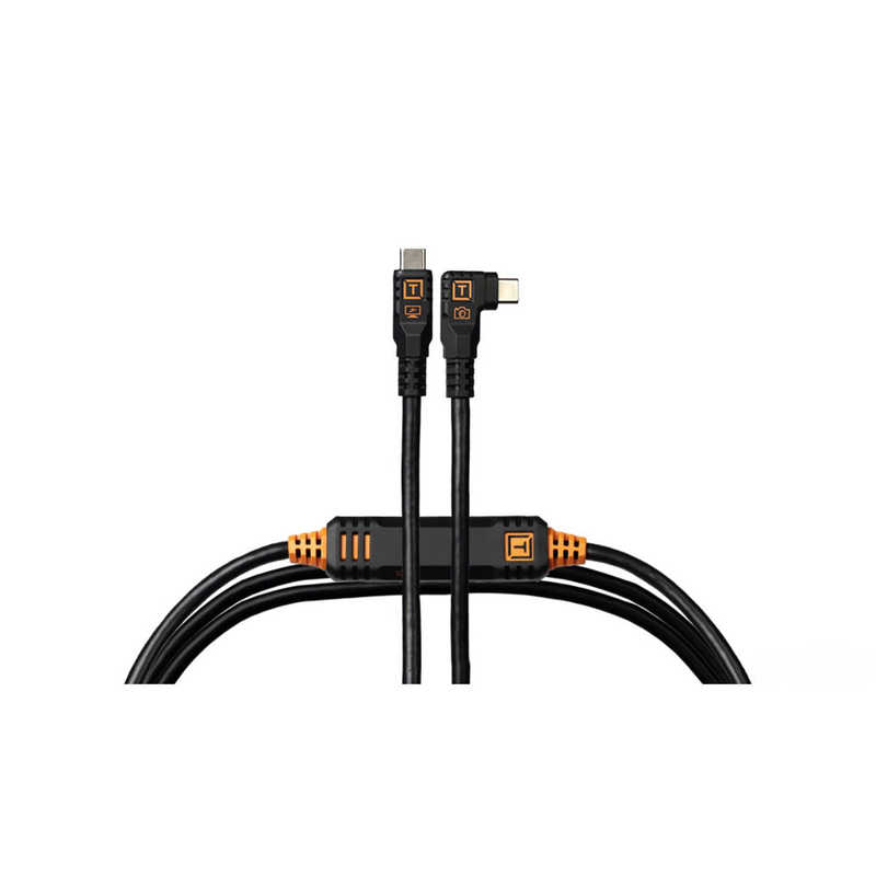 テザーツールズ　テザープロ オプティマ 10G USB-C ケーブル ライトアングル(4.6m) データ転送専用ケーブル ブラック　CUC15RTG2-BLK｜コジマ店