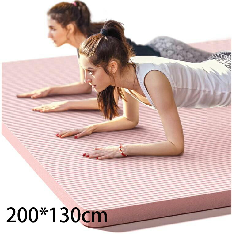 エクササイズマット 200*130cm ヨガマット ピラティス 体操マット 防音 厚手 ダンスマット トレーニングマット 筋トレ フィットネス 衝撃吸収 滑り止め rygt15