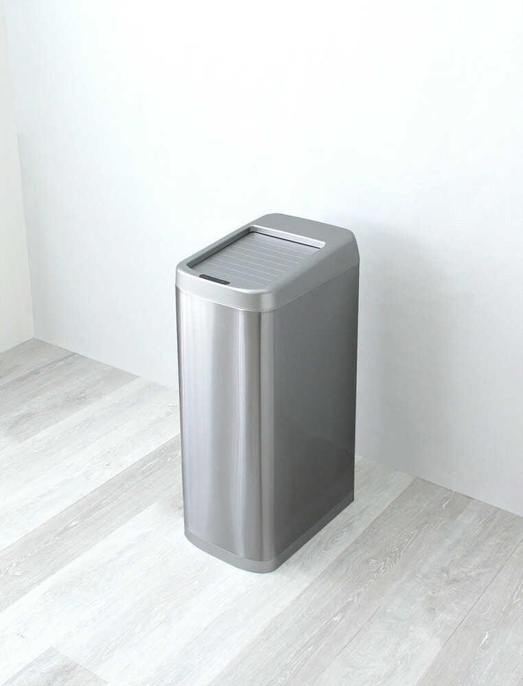紙くずかご かっこ良い 紙くずかご 砂ぼこりボックス席 か細い 縦型 事務所 室内用便器 勝手もと リビング 喫茶店 50L くず物袋が見えない 感知器 自動小銃 電動 王冠付き添い人 蓋つき 薄型 超か細い 密封 密閉 しろがね色 しろがね色 幅25 奥ふかさ37 高さ68 ゴミ箱-インテリア・寝具・収納