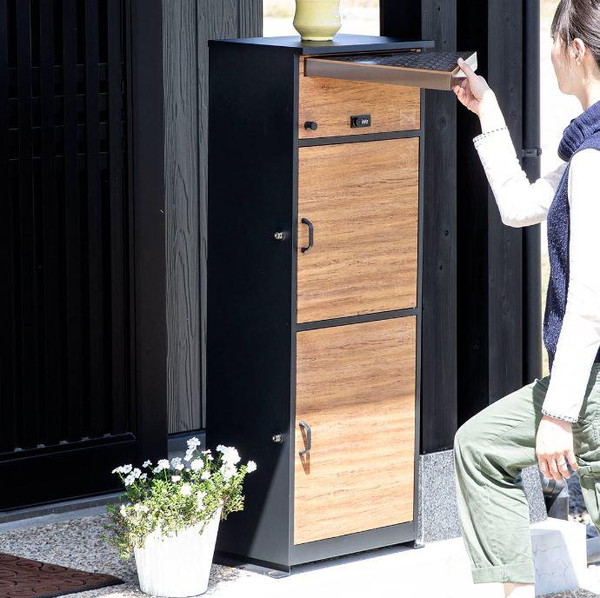 宅配ボックス 戸建 マンション おしゃれ アパート 家庭用 賃貸 大型 大容量 A4 郵便ポスト ポスト 玄関 設置 屋外用 置き型 スタンド 自立