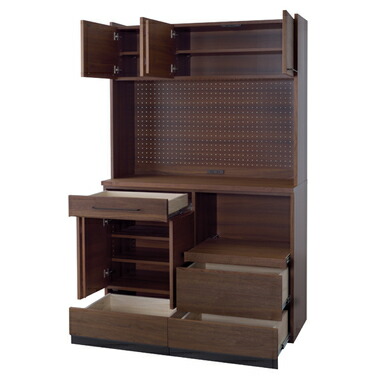 オンライン限定商品 食器棚 収納 ラック おしゃれ 北欧 安い キッチン 棚 キッチンボード カップボード 木製 大容量 ウォールナット ブラウン 約 幅117 2 奥行45 5 高さ185 Fucoa Cl