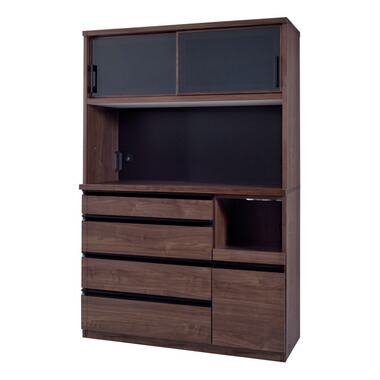 宅送 食器棚 収納 ラック おしゃれ 北欧 安い キッチン 棚 キッチンボード カップボード 木製 大容量 ウォールナット ブラウン 約 幅1 奥行48 高さ180 Fucoa Cl