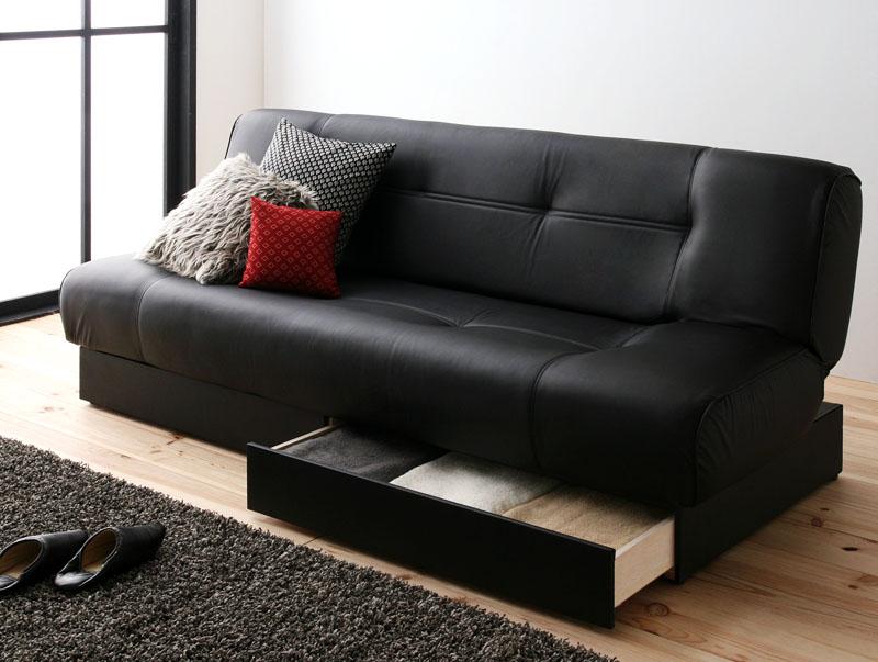 全国組立設置無料 ソファー ソファ 3人掛け 三人掛け 高級 おしゃれ リビング ソファーベッド ソファベッド 1人用 一人用 一人暮らし 座椅子 ローソファ リクライニング レザー 革 合皮 収納付きソファベッド ブラック 黒 日本産 Lexusoman Com