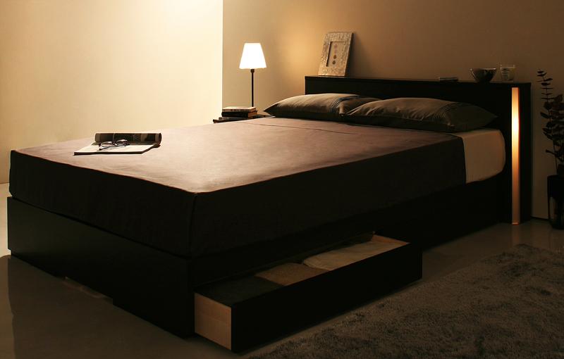 女の子向けプレゼント集結 ベッド シングル 照明 コンセント 収納ベッド 衣類 収納 付き ボンネルコイル マットレス シングル ダークブラウン 茶色 木製 パイプ 丈夫 頑丈 収納 大容量 引き出し 読書 子供部屋 姫系 お兄系 脚 硬め 柔らかめ 送料無料