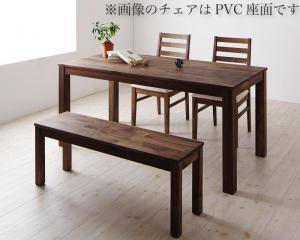 昼御飯テーブルセット 4人用 腰かけ 涼み台 今めかしい 長閑やか 北欧 ちゃぶ台 4点 ( 机+女性議長2+寝いす1 ) ウォール中毒者 板座 幅160 デザイナーズ 冷やりとした 今めかしい 杉綾模様風 ミッドセンチュリー 醇乎たる