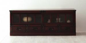 テレビ台 箪笥 たんす タンス 完成品 和 和風 民芸調 家具 いずれか一品ダーク ブラウン 茶色