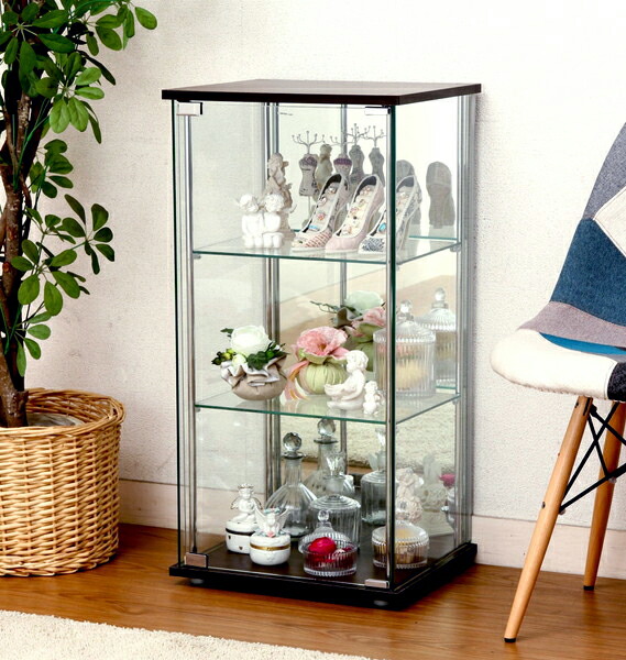 ガラス飾り棚　3段　ショーケース　コレクションケース　収納棚　ガラスケース 楽天市場】ガラスコレクションケース3段 (ショーケース) 【 魅せる収納