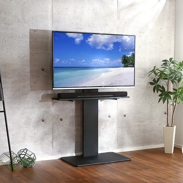 テレビスタンド モニタースタンド テレビ台 壁寄せ 薄型 モニター台 スリム 自立 床置き 高さ調節 上下昇降式 調節 ハイタイプ 高い位置 左右 角度調整 首振り スイング 回転 サウンドバー対応 スピーカー置き 32型 40型 43型 50型 55型 フラット 耐震｜家具・インテリア通販Room