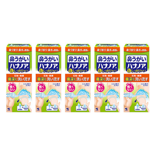 ハナノア 鼻うがい 鼻づまり 鼻水 鼻洗浄 専用洗浄液 小林製薬 500ml　5個セット