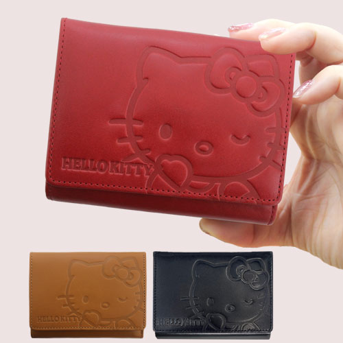 キティちゃん 財布 大人 ハローキティ レザー 財布 レディース 本革 二つ折り｜生活通販お助け隊 7,700円