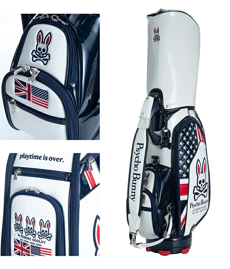 楽天市場 25日限定 最大p15倍 3点式 Pb Golf Bag Psycho Bunny年春夏モデル キャディバッグ カートタイプサイコバニーpbゴルフバッグ9型 46インチ 5分割 ネーム刻印サービス ロッディオコンシェルジュｒ ｎ