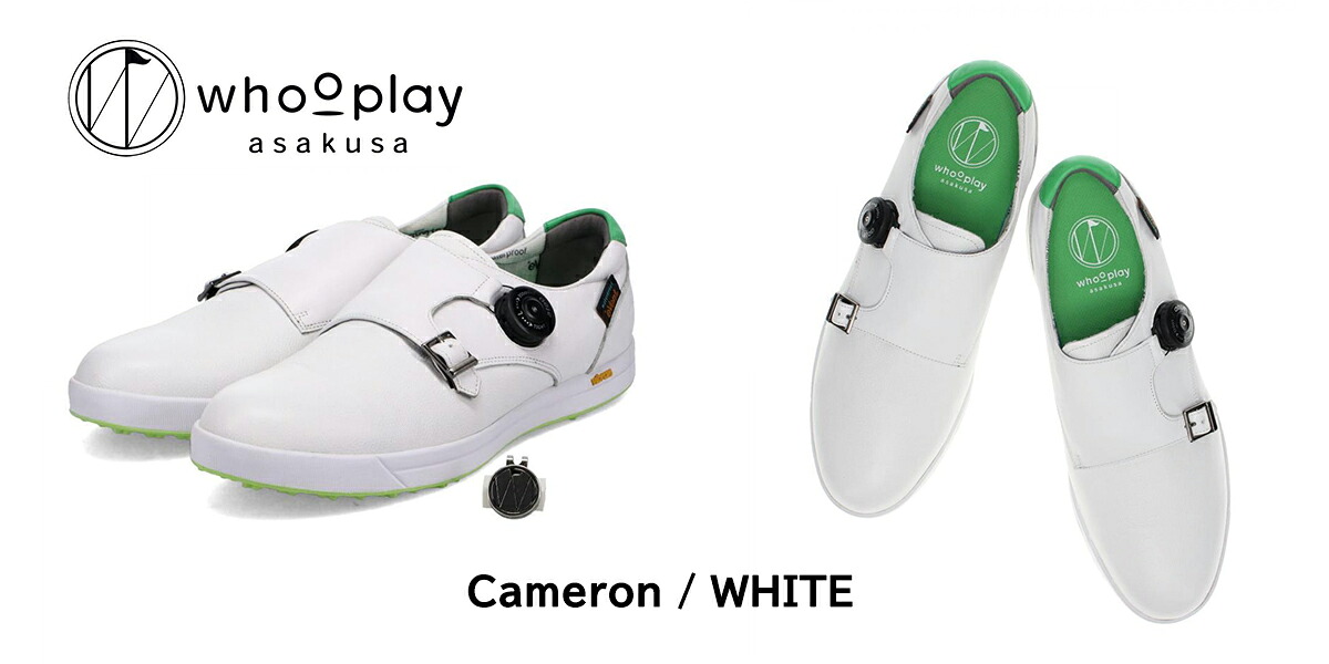 【ゴルフフェアで話題！】Cameron ダブルモンク スリッポン スニーカー whooplay フープレイ ゴルフシューズ 1987年創業の浅草紳士靴メーカー”whoop-de-doo\