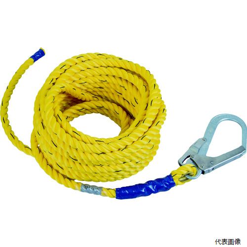 藤井電工 HR-10-TP TSUYORON 水平移動用親綱 支柱用親綱 仮設工業会認定品10M用 三つ打ちニューテトロンロープφ16×10m HR-10-TP