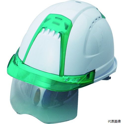【スタンプラリー】 トーヨーセーフティ NO.391F-G-C-WH ヘルメット ヴェンティープラス(シールド面付き) 白