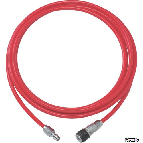 トラスコ TOP-6.5-30 TRUSCO エアブレードホース ウレタンブレードチューブ 内径6.5×外径10mm 全長30m カップリング付 赤