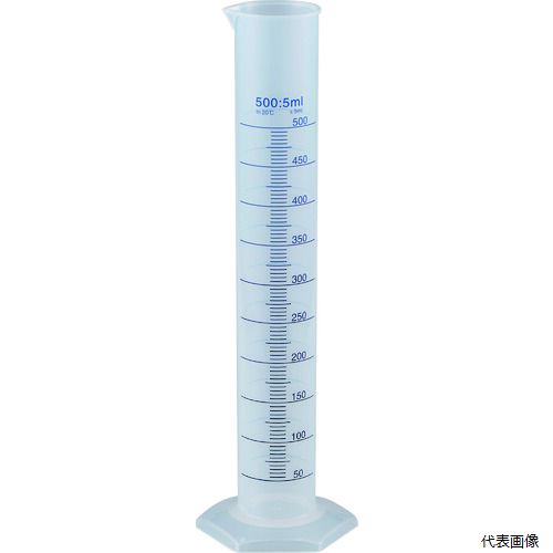 トラスコ中山 TRUSCO メスシリンダー 500ml 青目盛付 PP製 (MS500)
