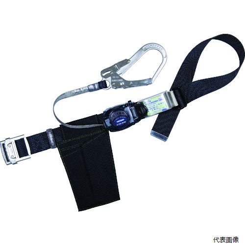 藤井電工 TB-RN-590-BLK-L-BP TSUYORON 胴ベルト型墜落制止用器具(巻取タイプ)ロック機構なし リトラ 黒 Lサイズ 幅50MM×長さ1400MM