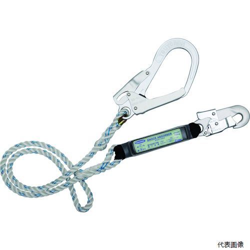 【スタンプラリー】 藤井電工 TBL-93-BP TSUYORON 胴ベルト型墜落制止用器具用ランヤード(ロープタイプ)三つ打ちロープ ショックアブソーバ＋フックFS-58・フックFS-93