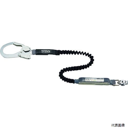 サンコー HL-EB-130 タイタン EXJ伸縮ストラップ式 タイプ1ランヤード ブラック シングル (墜落制止用器具)｜Pro-Tools　店