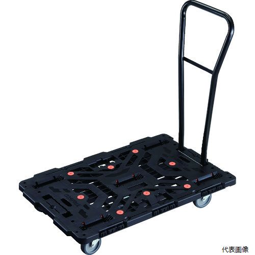 (代引き不可) トラスコ TRUSCO 連結式樹脂製平台車 ビートル 900X600 自在5輪 脱着式ハンドル付
