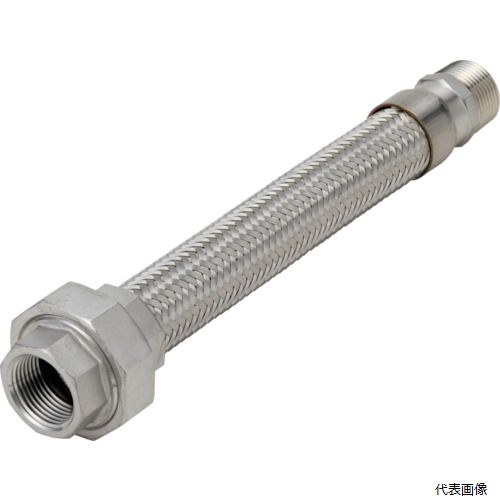 南国フレキ工業 NK-1900/SUS304-15A-500L NFK ユニオン・ニップル式フレキシブルホース 継手SUS304(ALLSUS304) 15A×500L
