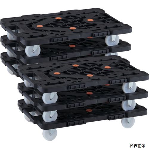 (代引き不可) トラスコ MPK-600N-BK-M6 TRUSCO まとめ買い 樹脂製平台車 連結式ルートバン MPK-600N-BK 6台セット