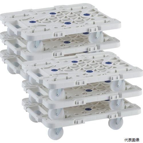トラスコ MPK-500NJ-W-M6 TRUSCO まとめ買い 樹脂製平台車 連結式ルートバン MPK-500NJ-W 6台セット