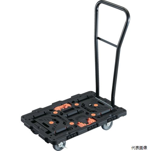 (代引き不可) トラスコ 4550414005536 TRUSCO 連結式樹脂製平台車 ビートル 700X450 自在3輪 内2輪ストッパー付 脱着式ハンドル付 とめたろう付