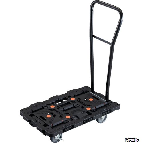 (代引き不可) トラスコ 4550414005529 TRUSCO 連結式樹脂製平台車 ビートル 700X450 自在3輪 内2輪ストッパー付 脱着式ハンドル付