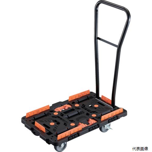 (代引き不可) トラスコ 4550414024278 TRUSCO 連結式樹脂製平台車 ビートル 700X450 自在5輪 内2輪ストッパー付 脱着式ハンドル付 コボレ止めセット とめたろう付|Pro-Tools 店