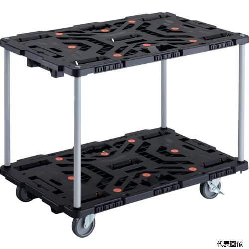 (代引き不可) トラスコ 4550414024728 TRUSCO 連結式樹脂製2段台車 ビートル 900X600 自在5輪 内2輪ストッパー付 ハンドルなし｜Pro-Tools　店