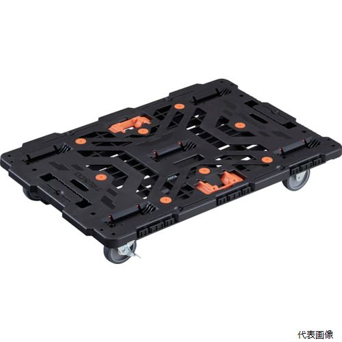 (代引き不可) トラスコ 4550414024483 TRUSCO 連結式樹脂製平台車 ビートル 900X600 自在3輪 内2輪ストッパー付 とめたろう付