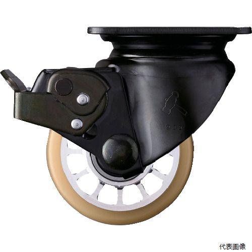 ハンマーキャスター 545S-BAU75 ハンマー 低床重荷重用旋回式ウレタン車輪(アルミホイール・ボールベアリング)75mm ストッパー付