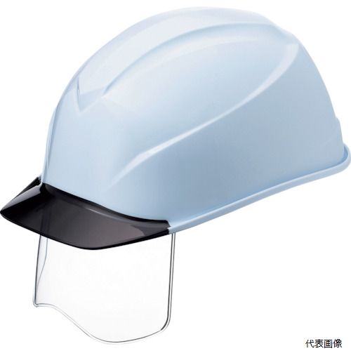 谷沢製作所 123VJ-SH-V7-W3-J タニザワ エアライトS搭載ヘルメット(透明バイザータイプ・溝付・シールド付) 透明バイザー：ブラック／帽体色：白